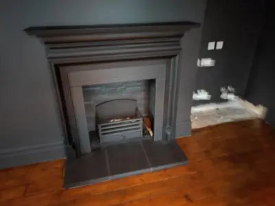 Dark interior painting — Victorian property charcoal scheme