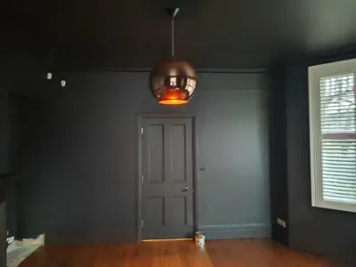 Dark interior — fireplace detail