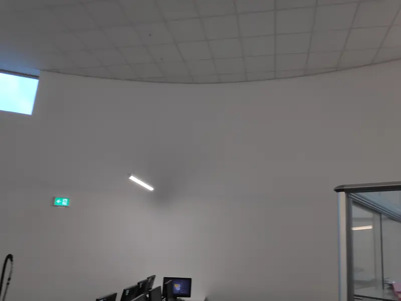 Milton Keynes Academy, Milton Keynes — curved-wall teaching room with a freshly painted white ceiling