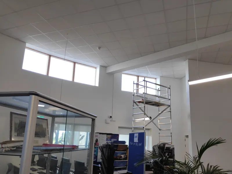 Milton Keynes Academy, Milton Keynes — corridor and trophy cabinet area freshly painted